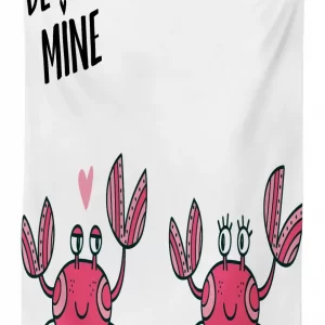 funky crab couple and heart 3d printed tablecloth table decor 5181