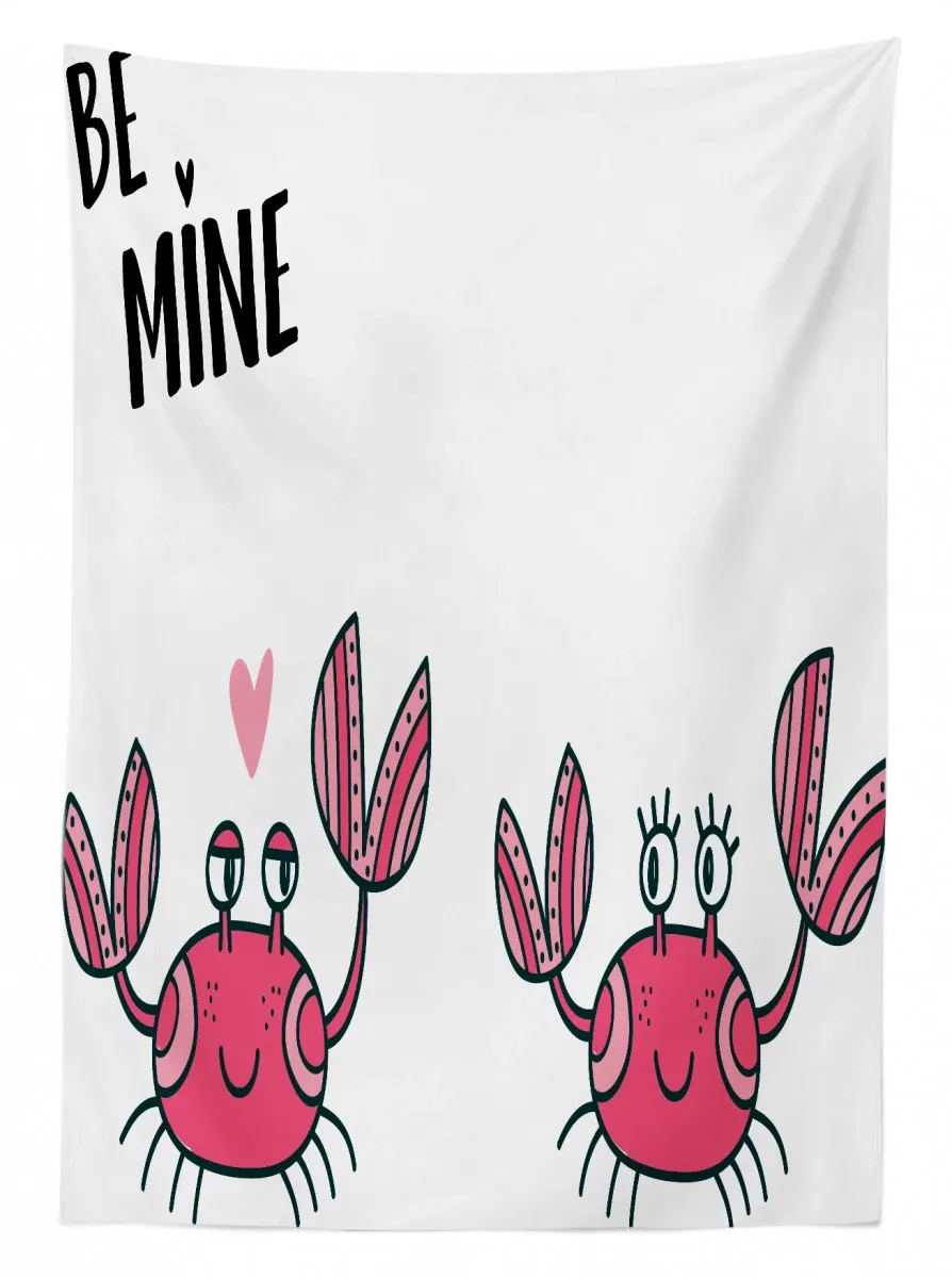 funky crab couple and heart 3d printed tablecloth table decor 5181