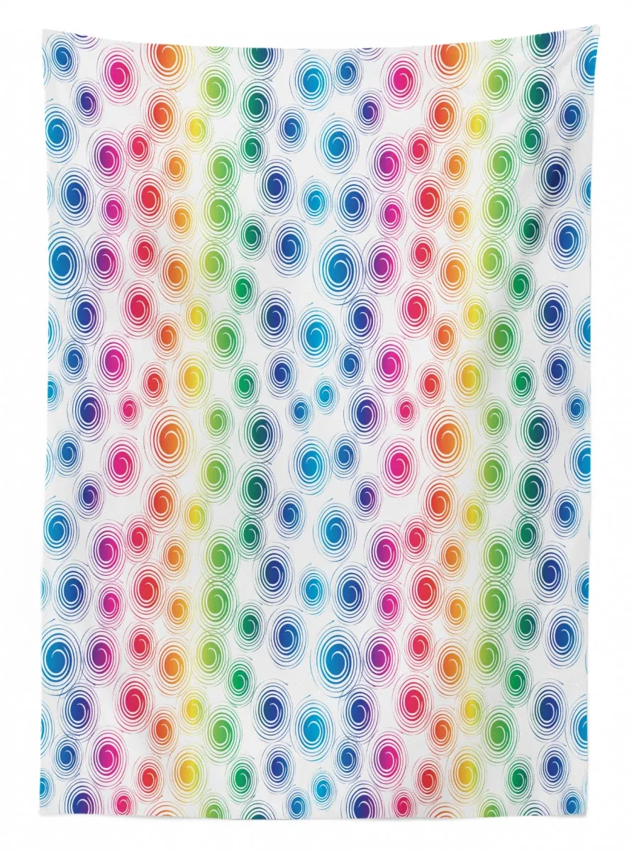 funky geometric retro 3d printed tablecloth table decor 5125