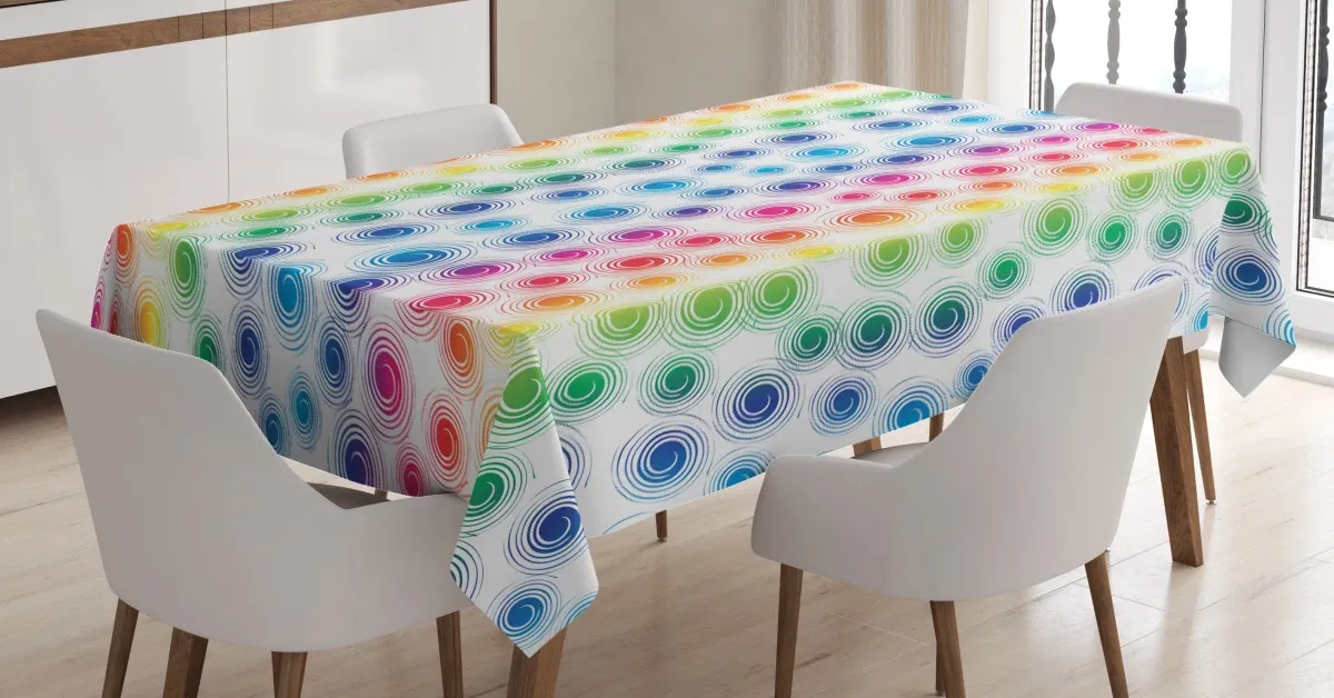 funky geometric retro 3d printed tablecloth table decor 8858