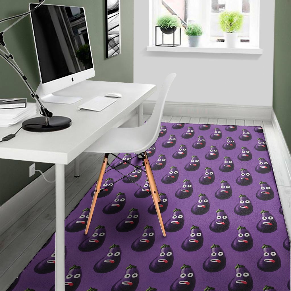 funny eggplant pattern print area rug floor decor 2337