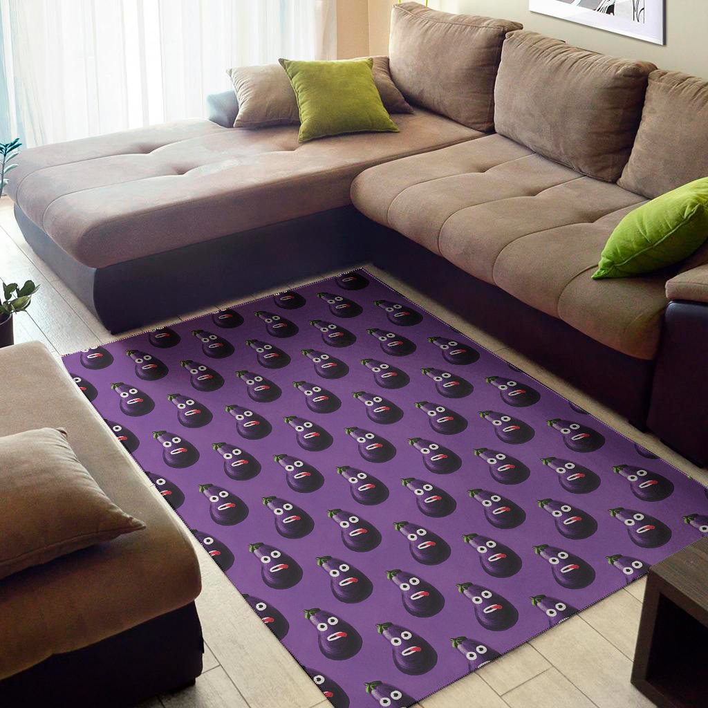 funny eggplant pattern print area rug floor decor 5506