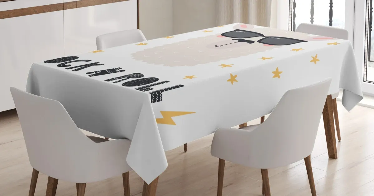 Funny Llama Portrait 3D Printed Tablecloth Table Decor funny llama portrait 3d printed tablecloth table decor 6690