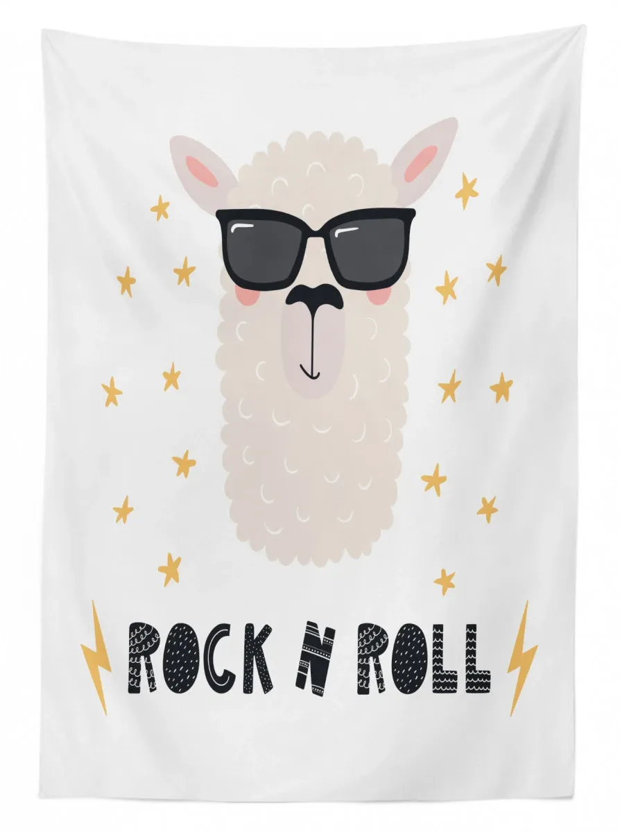 Funny Llama Portrait 3D Printed Tablecloth Table Decor funny llama portrait 3d printed tablecloth table decor 7095