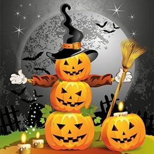 funny pumpkins traditional witches hat broomstick duvet cover bedding set bedroom decor 8527