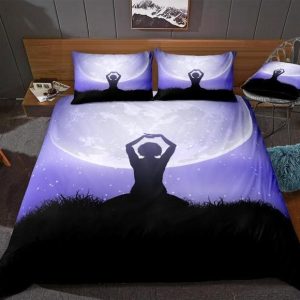 galaxy yoga full moon duvet cover bedding set 3930