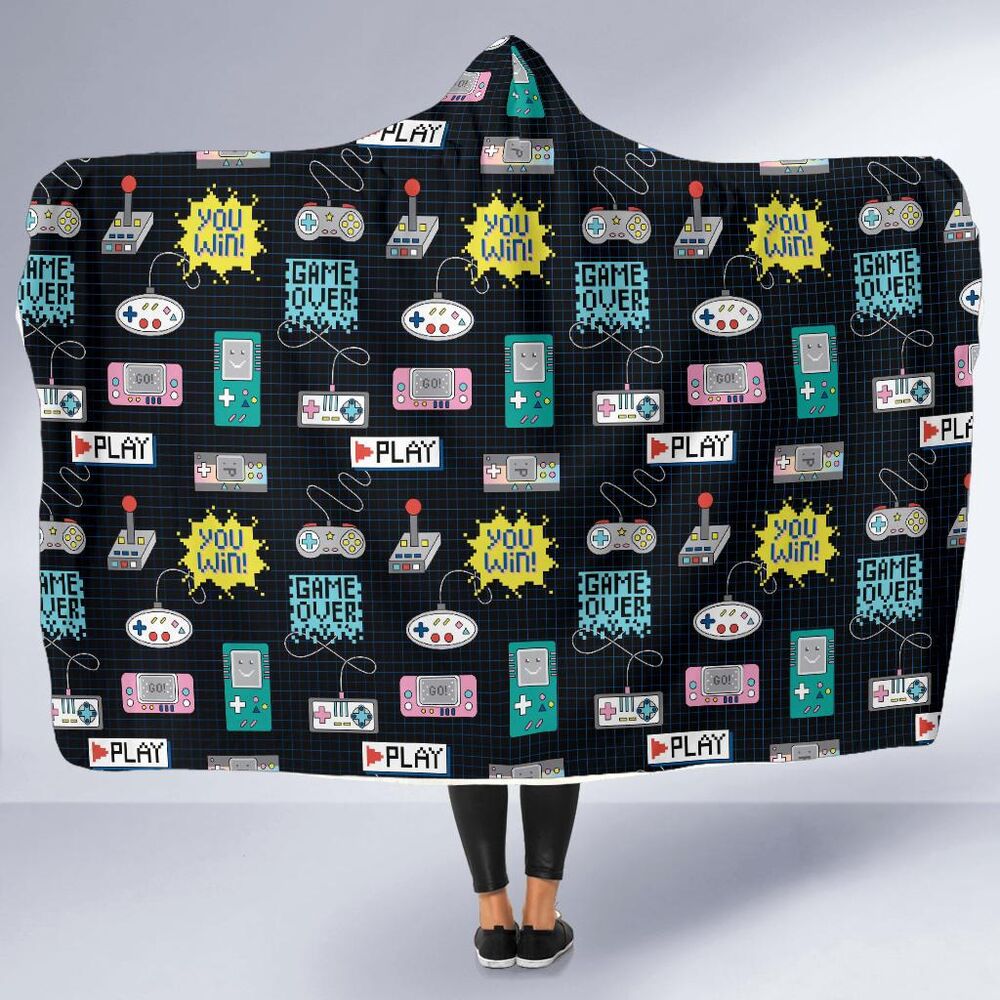 Gaming Print Pattern Hooded Blanket Cloak Blanket gaming print pattern hooded blanket cloak blanket 3610