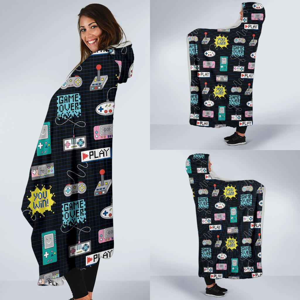 Gaming Print Pattern Hooded Blanket Cloak Blanket gaming print pattern hooded blanket cloak blanket 5437
