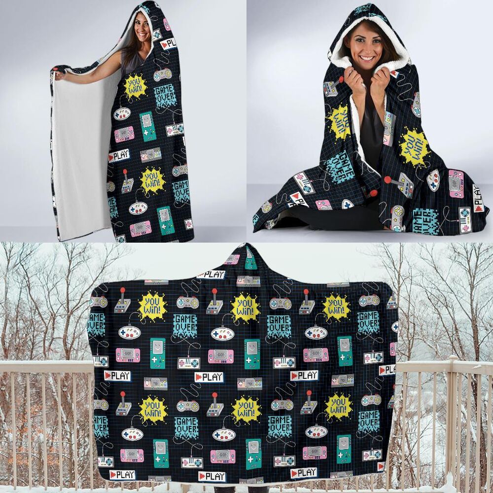 Gaming Print Pattern Hooded Blanket Cloak Blanket gaming print pattern hooded blanket cloak blanket 6663