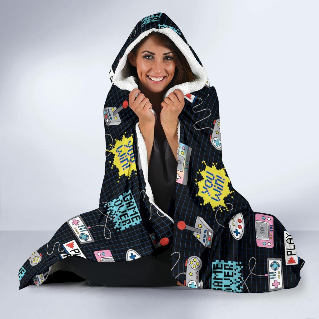 Gaming Print Pattern Hooded Blanket Cloak Blanket gaming print pattern hooded blanket cloak blanket 6796