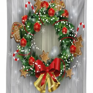 garland with noel cookies 3d printed tablecloth table decor 4790
