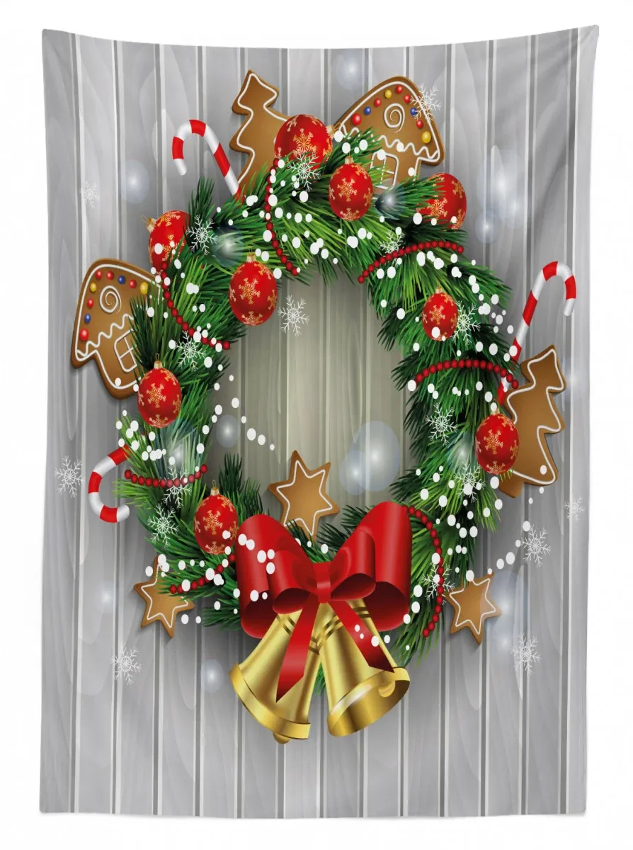 garland with noel cookies 3d printed tablecloth table decor 4790