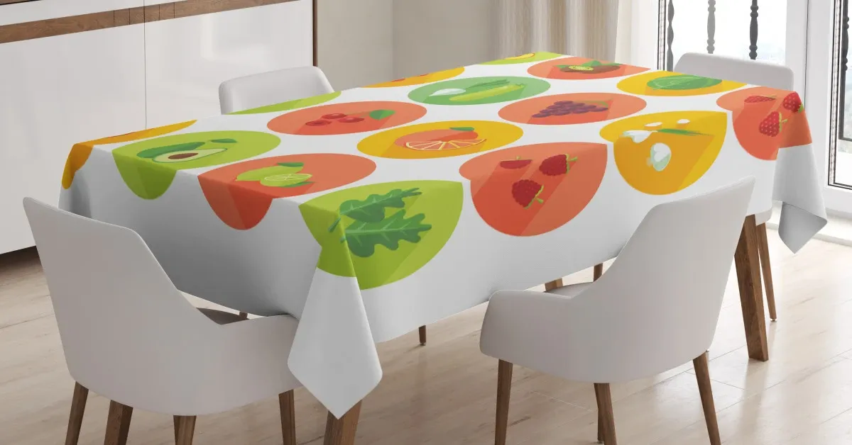 Garlic Grape Kale Plum 3D Printed Tablecloth Table Decor garlic grape kale plum 3d printed tablecloth table decor 2209