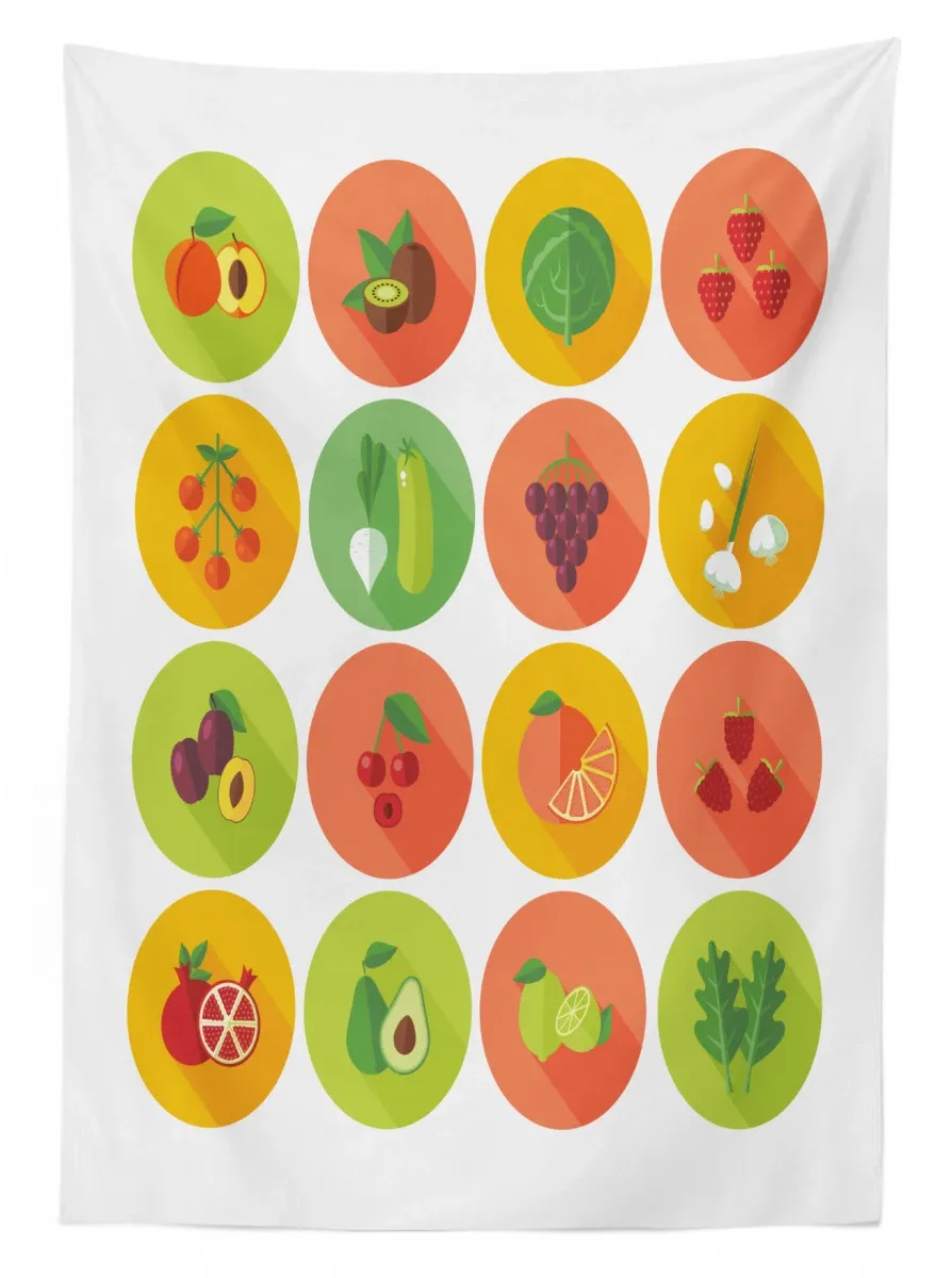 Garlic Grape Kale Plum 3D Printed Tablecloth Table Decor garlic grape kale plum 3d printed tablecloth table decor 4260