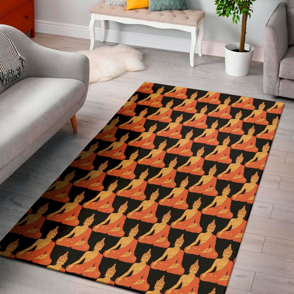 gautama buddha pattern print area rug floor decor 3486