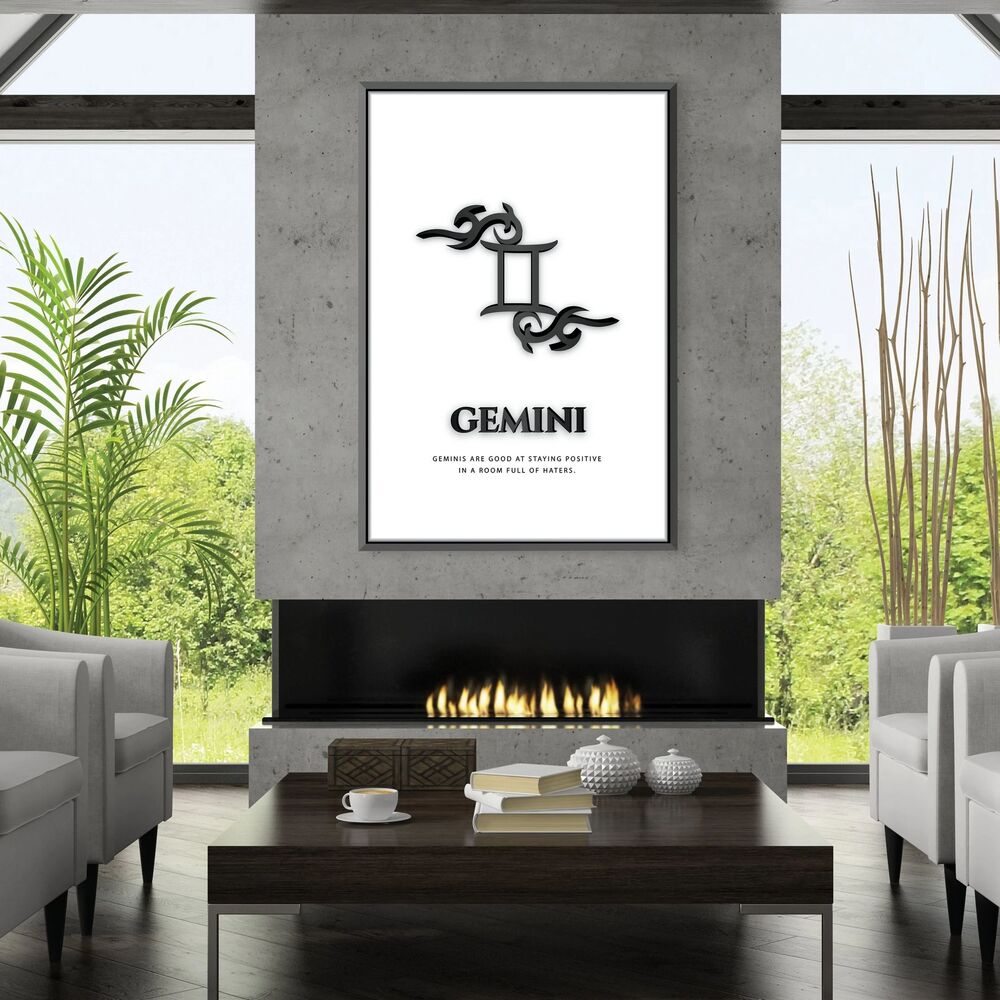 gemini white motivational positive canvas print wall art decor 3336