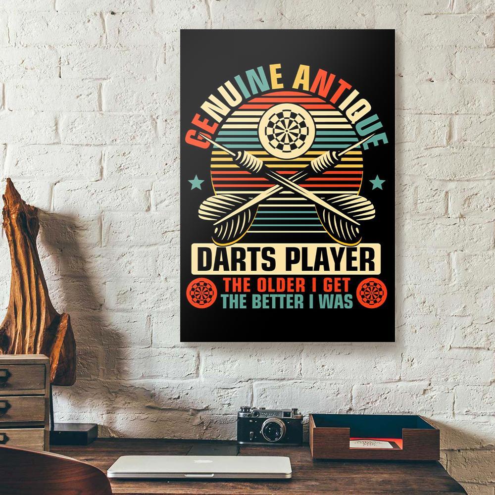 genuine antique darts player canvas prints wall art decor 2651