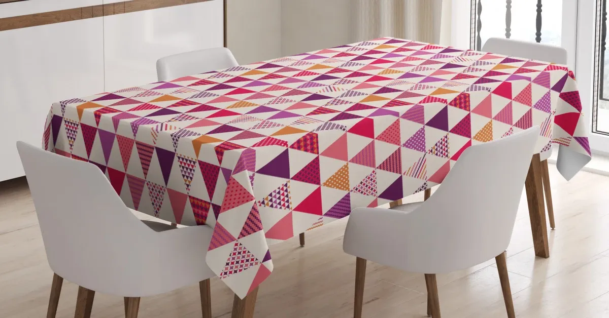 geoemetric triangles dots 3d printed tablecloth table decor 6432