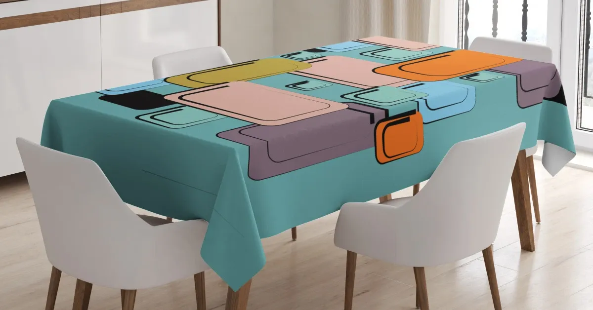 geometric rectangle forms 3d printed tablecloth table decor 6572