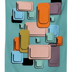 geometric rectangle forms 3d printed tablecloth table decor 8529