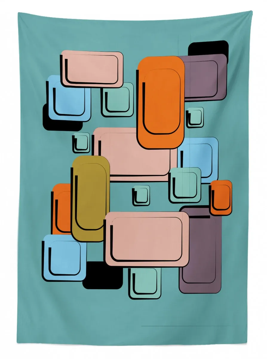 geometric rectangle forms 3d printed tablecloth table decor 8529