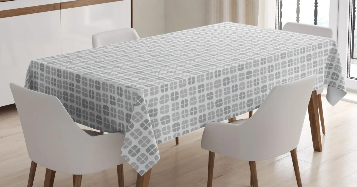 geometric squares grid 3d printed tablecloth table decor 6010