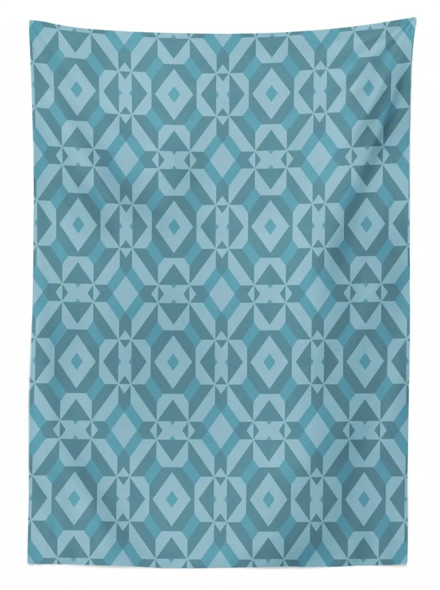 geometric vintage lattice grid 3d printed tablecloth table decor 8295
