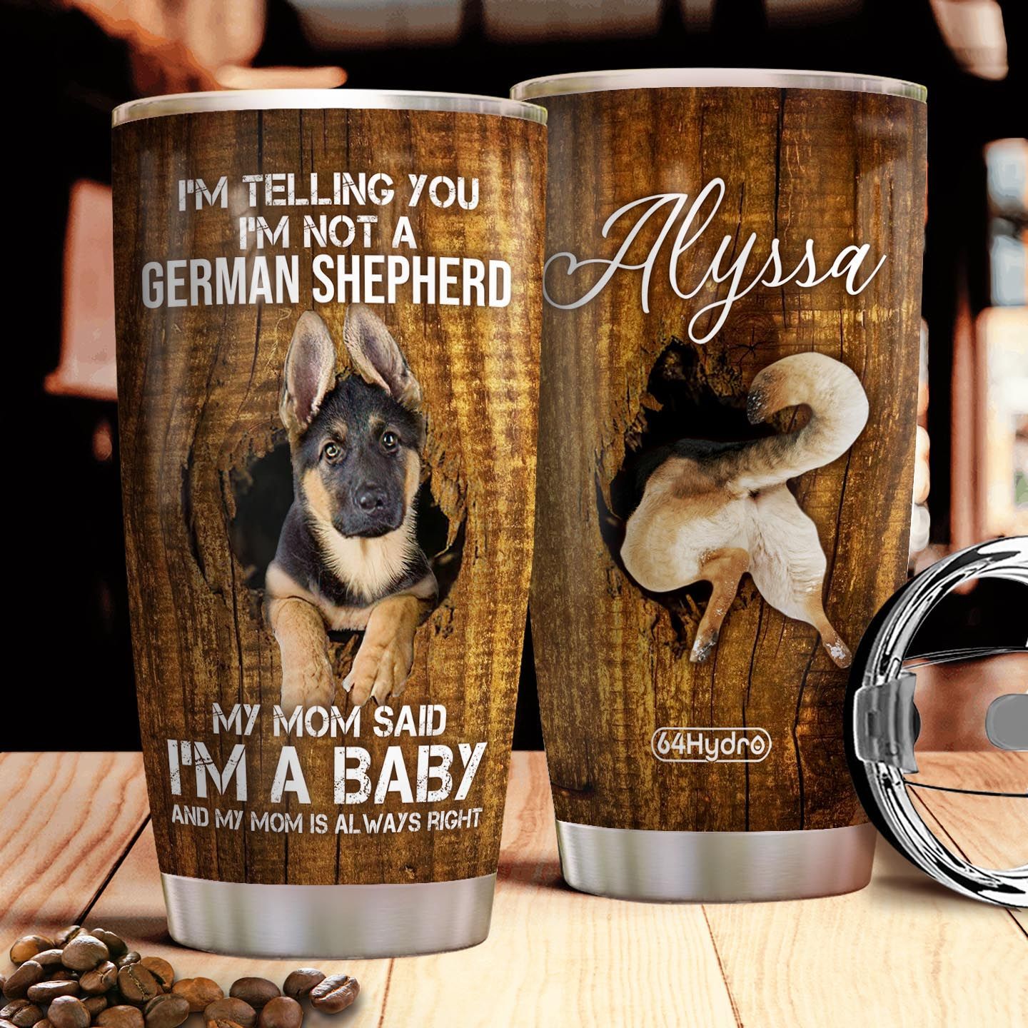 German Shepherd Personalized Stainless Steel Tumbler german shepherd personalized stainless steel tumbler 2223