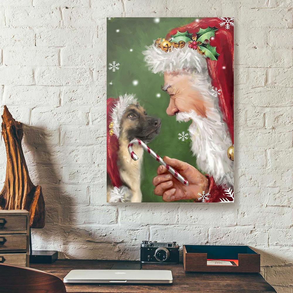 German Shepherd Talking To Santa Canvas Prints - Wall Art Decor german shepherd talking to santa canvas prints wall art decor 3159