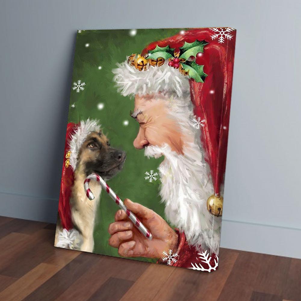 German Shepherd Talking To Santa Canvas Prints - Wall Art Decor german shepherd talking to santa canvas prints wall art decor 8922