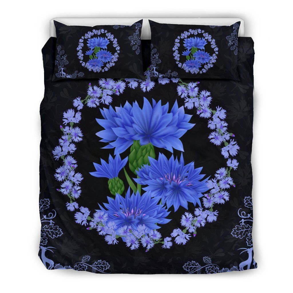 germany cornflower black and blue bedding set bedroom decor 2225