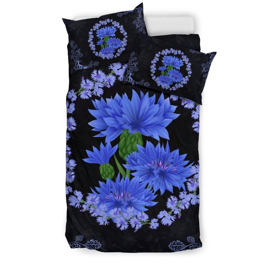 germany cornflower black and blue bedding set bedroom decor 3315