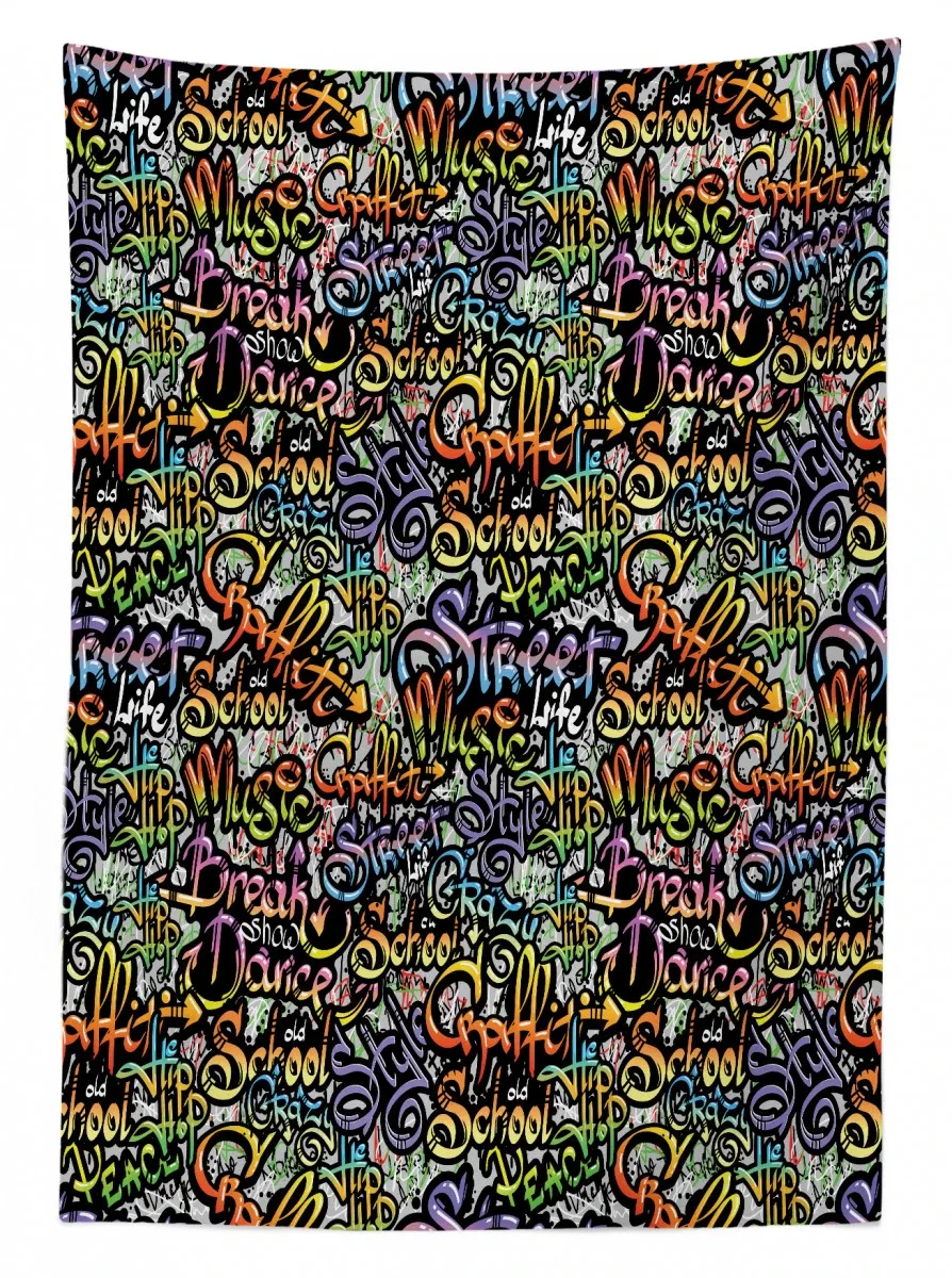 ghetto grafitti spray 3d printed tablecloth table decor 4949