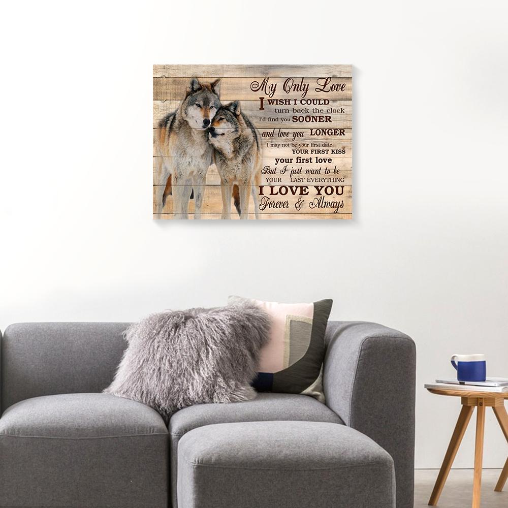 gift for couple wolf love canvas prints wall art decor 6099
