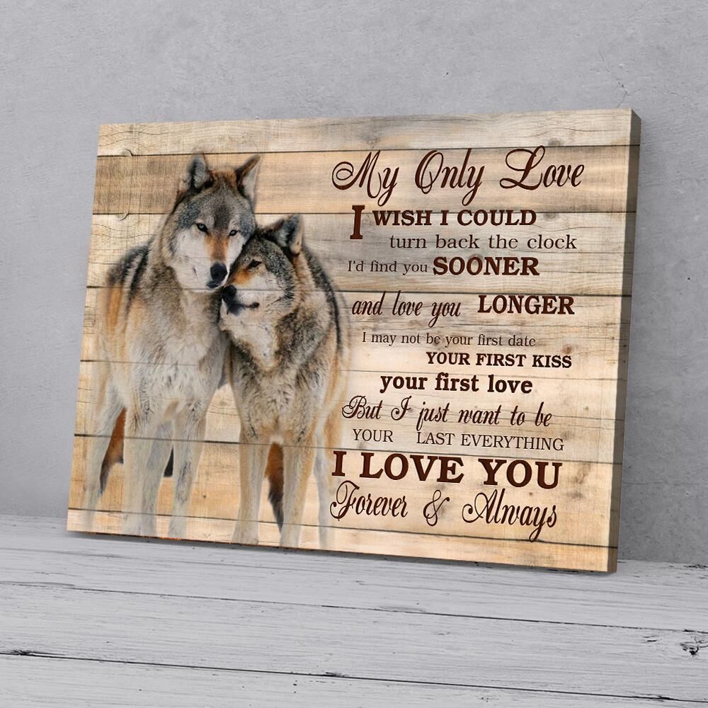 gift for couple wolf love canvas prints wall art decor 6998