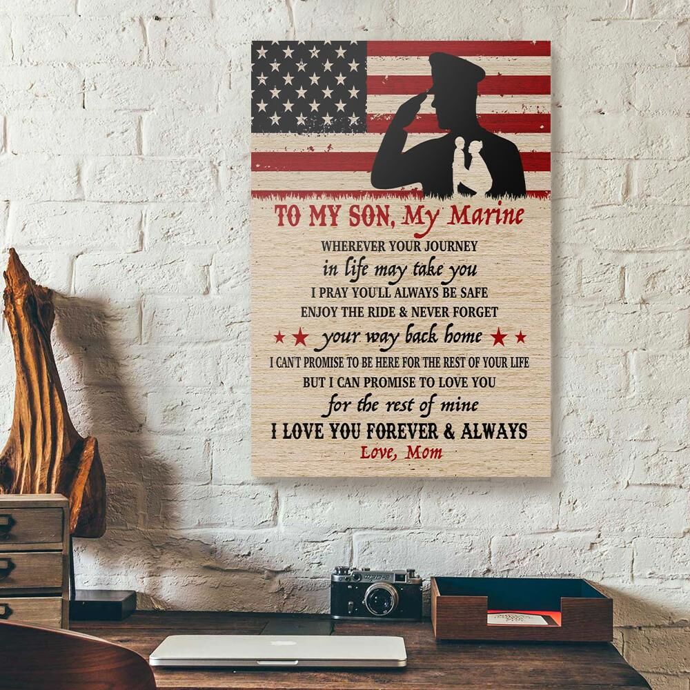 Gift For Son From Mom Marine Canvas Wall Art Wherever Your Journey gift for son from mom marine canvas wall art wherever your journey 6817