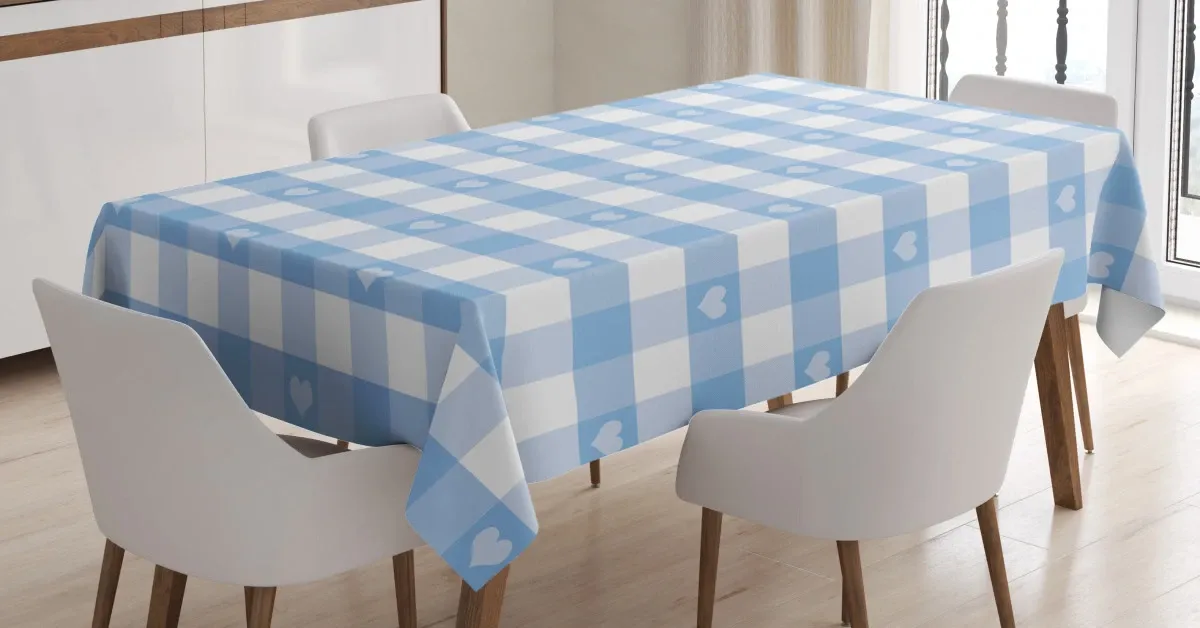 gingham with hearts 3d printed tablecloth table decor 8965