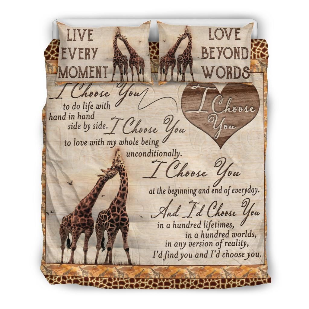 giraffe couple i choose you comforter duvet bedding set 1383
