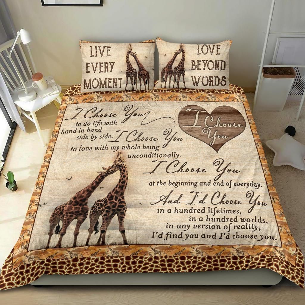giraffe couple i choose you comforter duvet bedding set 4431