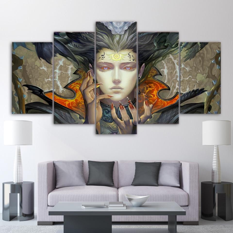 girl angels demons claws abstract 5 panel canvas art wall decor 6237