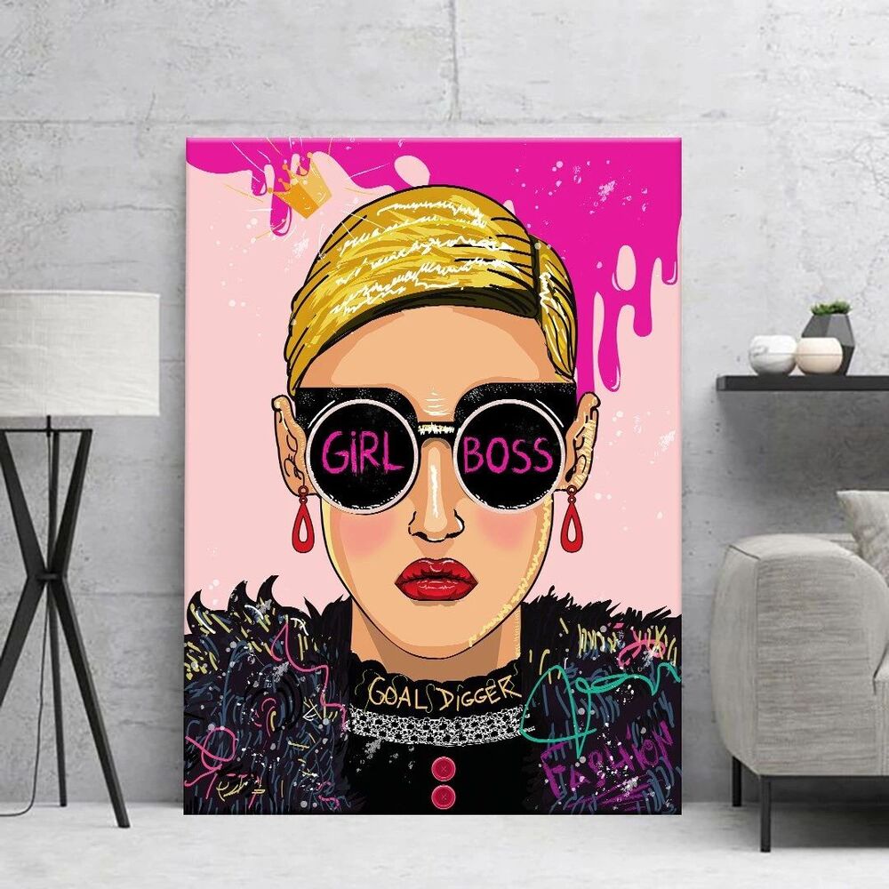 Girl Boss Motivational Positive Canvas Print - Wall Art Decor girl boss motivational positive canvas print wall art decor 1803