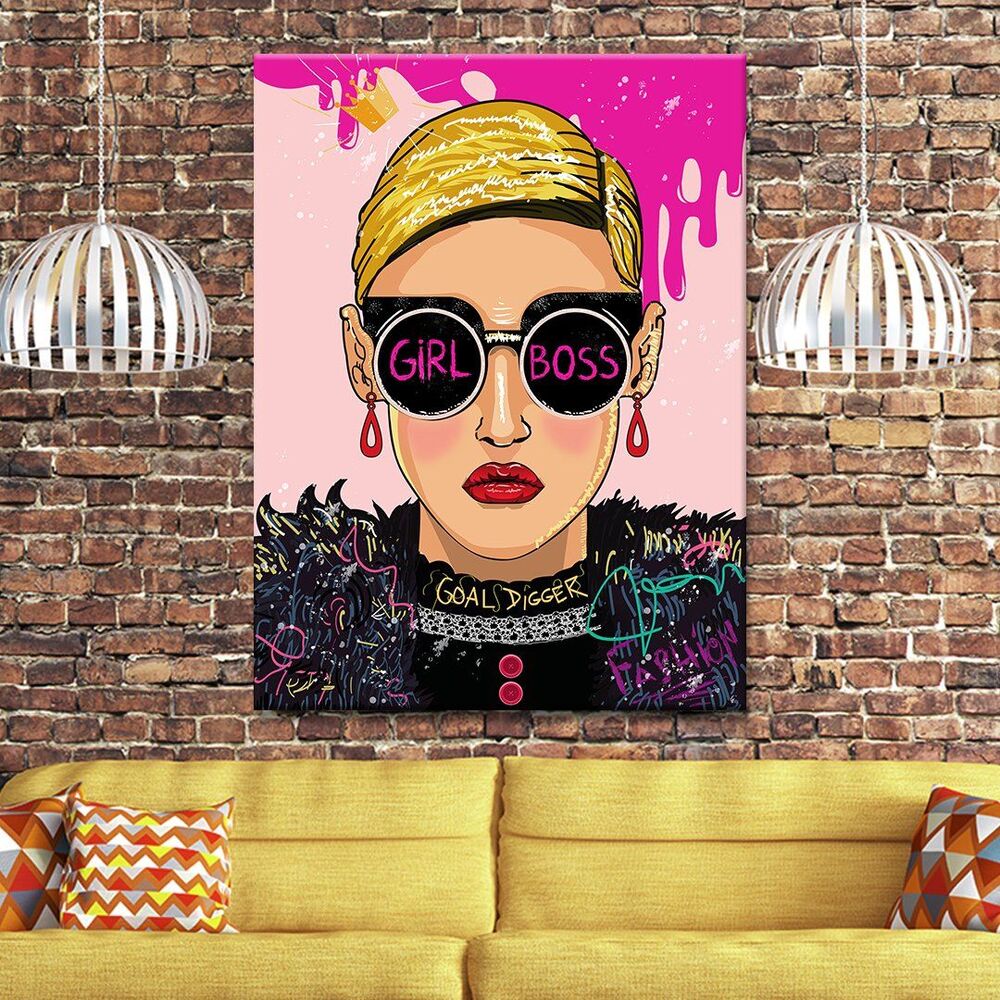 Girl Boss Motivational Positive Canvas Print - Wall Art Decor girl boss motivational positive canvas print wall art decor 8436