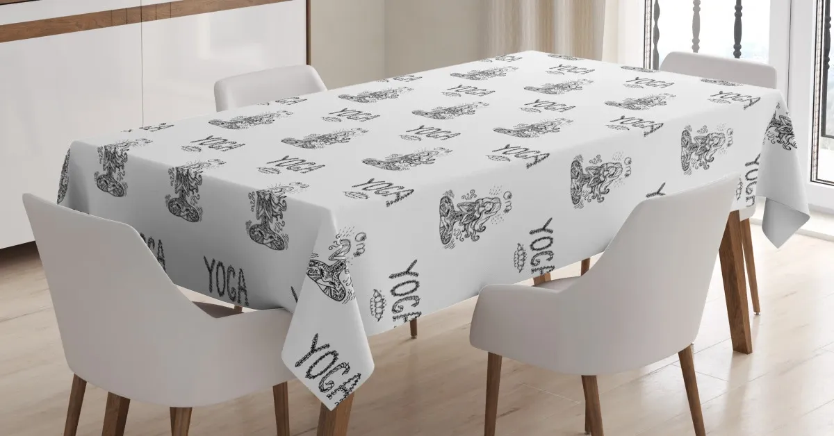 girl in lotus pose asia 3d printed tablecloth table decor 1098