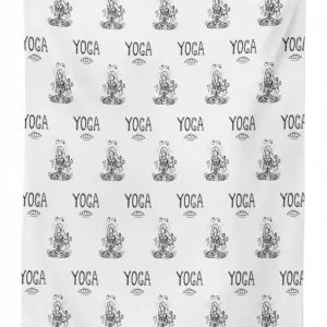 girl in lotus pose asia 3d printed tablecloth table decor 2913