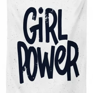 girl power inscription 3d printed tablecloth table decor 8178