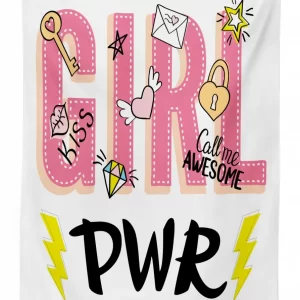 girl power with hearts 3d printed tablecloth table decor 2144