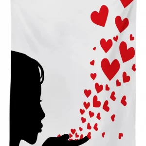 girl silhouette 3d printed tablecloth table decor 8724