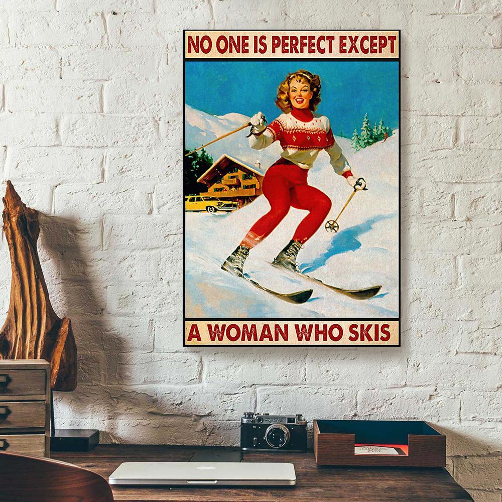 girl skiing canvas prints wall art decor 7933