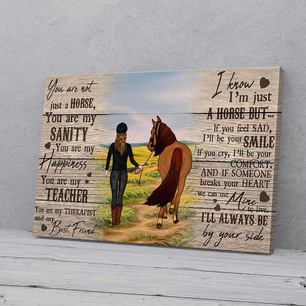 girl with horse canvas prints wall art decor 4095