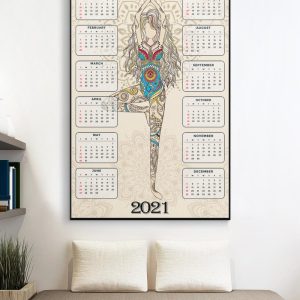 girl yoga calendar vertical canvas prints wall art decor 2826